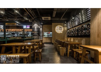 柯橋區(qū)1000平方米燒烤店設(shè)計公司-浙江國富裝飾