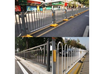 定制城市人行道馬路邊隔離護(hù)欄廠家 路中央防跨越分隔欄桿批發(fā)